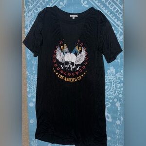 Charlotte Russe Black Punk Skull T-Shirt Dress